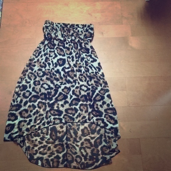 Strapless high low leopard dress size small - Picture 2 of 5